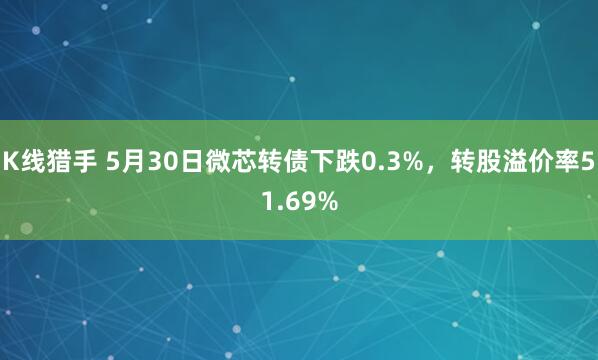 K线猎手 5月30日微芯转债下跌0.3%，转股溢价率51.69%